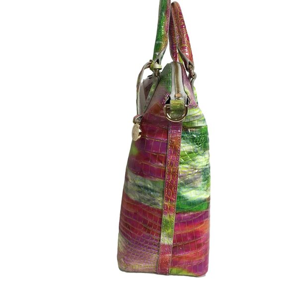 Brahmin LARGE Duxbury Satchel Delight Croc Leather Bag + Wallet + CC Holder NEW - Picture 4 of 13